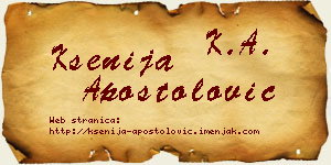 Ksenija Apostolović vizit kartica